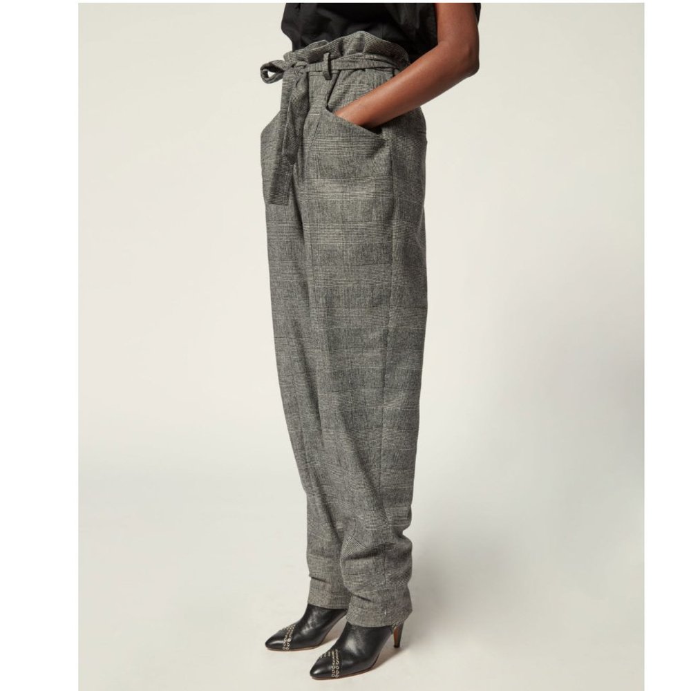 Isabel Marant Vittoria Plaid High Waist Trousers